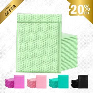 100 Pack Extra Wide 4"x6" Poly Bubble Mailers – White Color